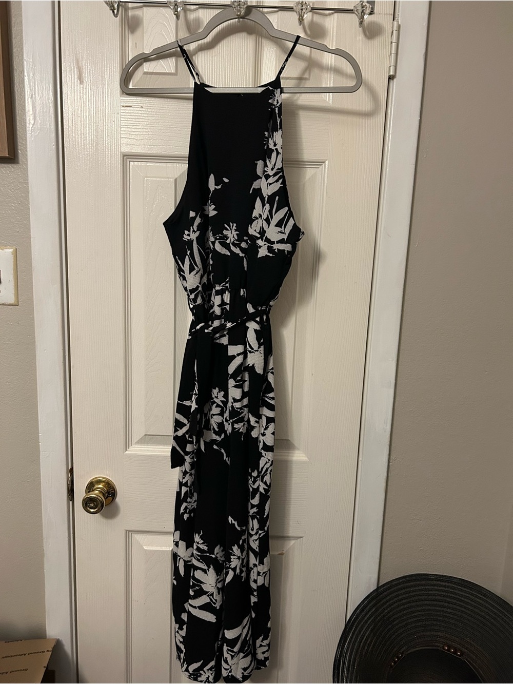 Black & White Floral Halter jumpsuit